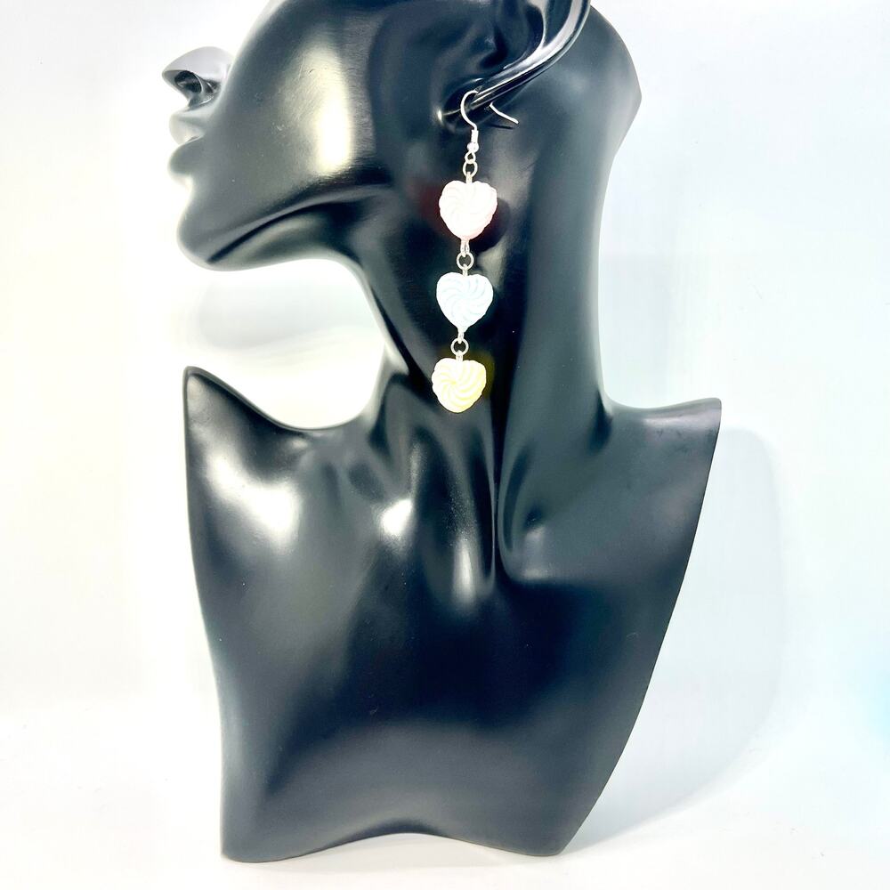 Sugar Heart Earrings - Candy Earrings - Heart Accessories - Valentines Day Earri - Picture 6 of 8